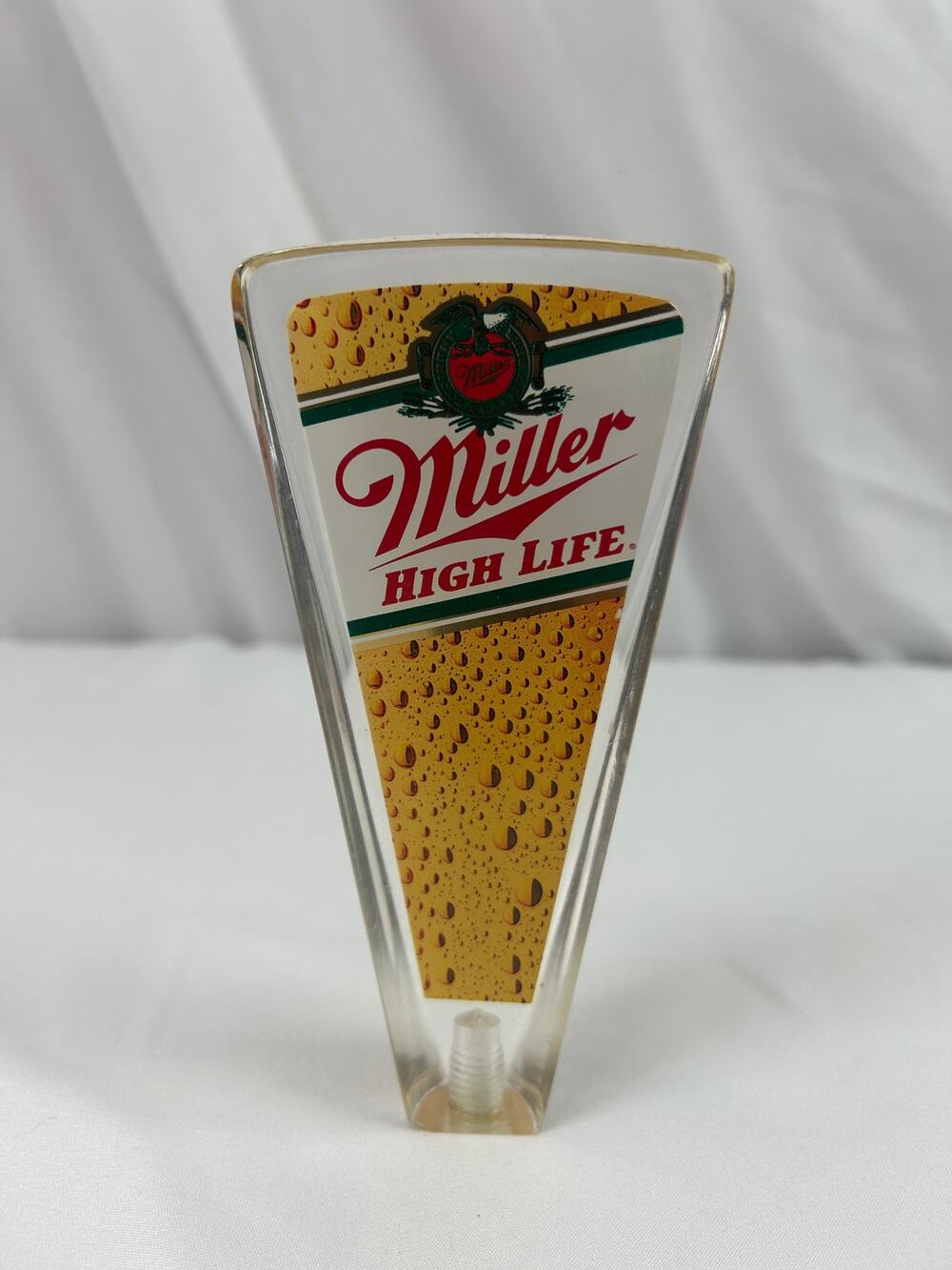 Vintage Miller High Life Clear Lucite Beer Tap Handle 5.75 Inch Breweriana